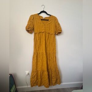 Time and Tru Mustard Maxi Dress
